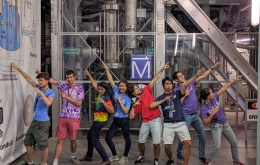 Doing the lightning bolt at the hybrid magnet